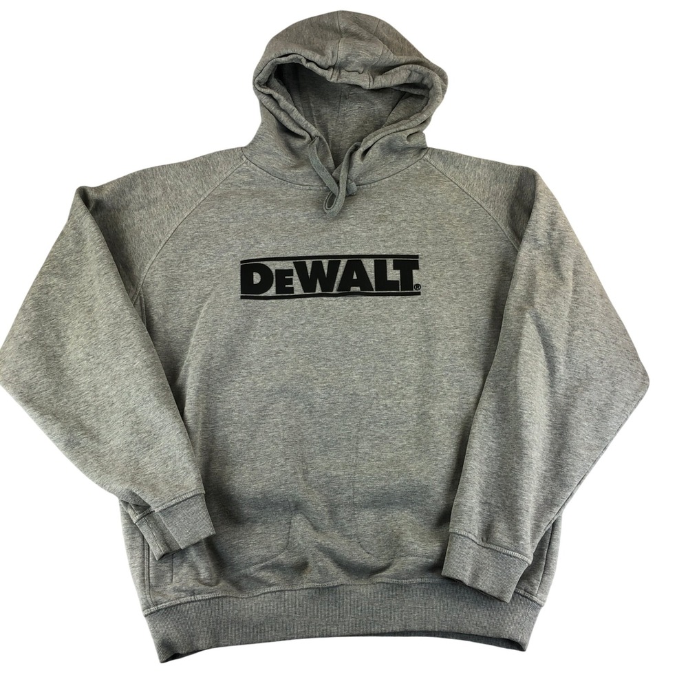 DeWalt Hoodie Mens XXL Gray Logan Heavy Duty Sweatshirt Pullover Workwear *FLAW*